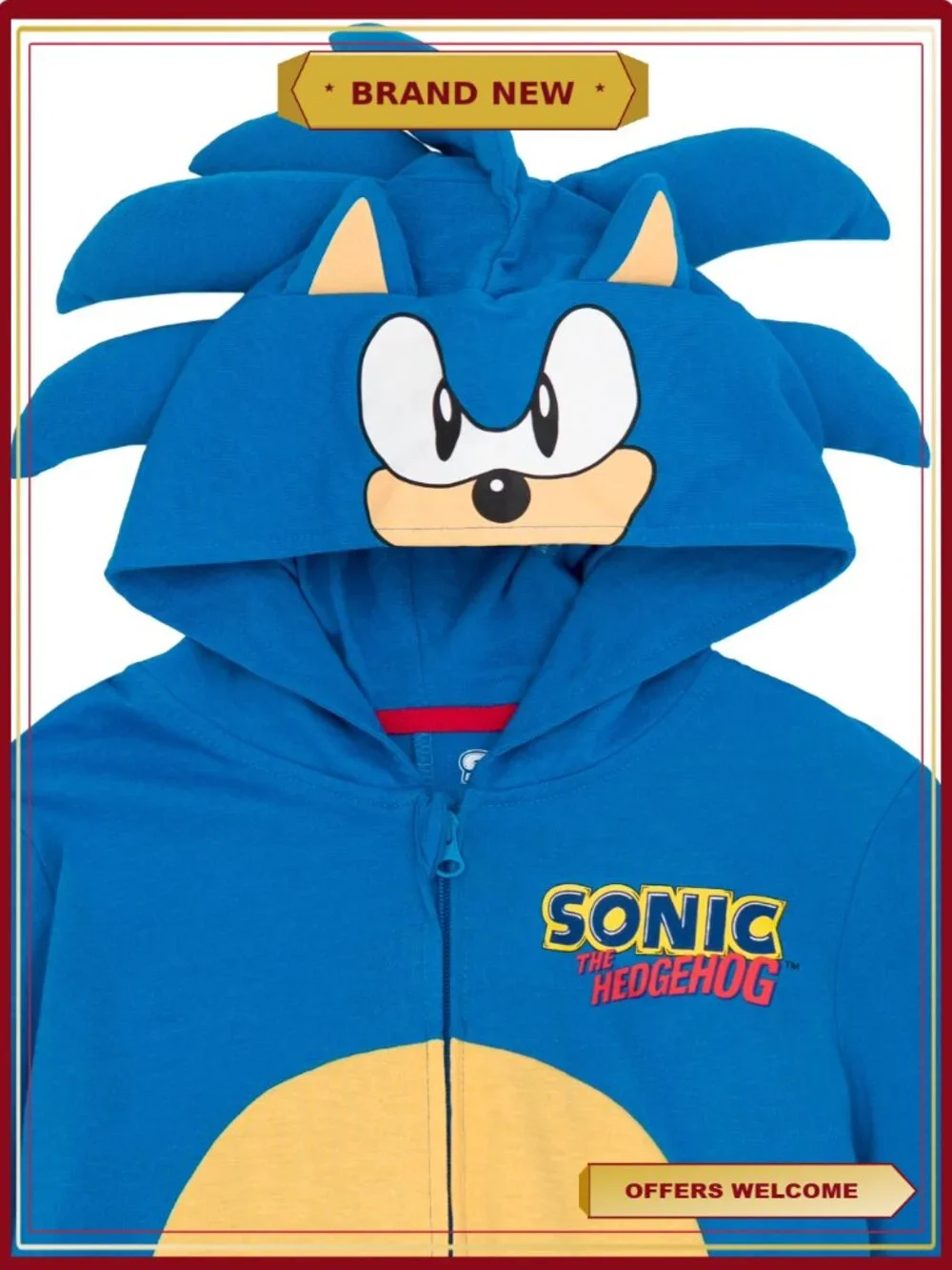 Sonic the Hedgehog Boys Girls One Piece Costume Coverall